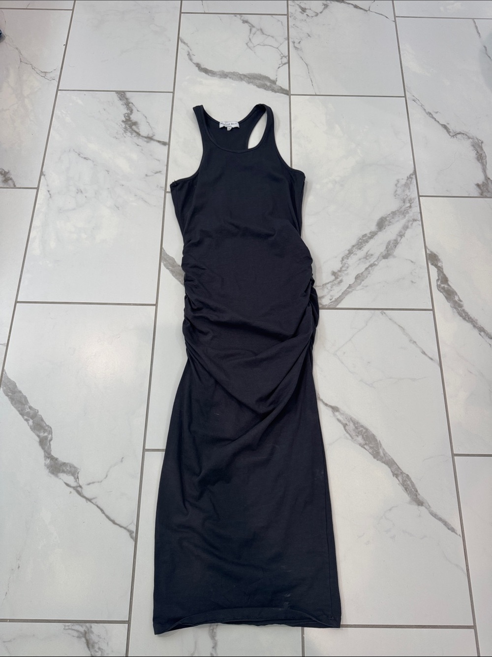 Michael Stars Sleeveless Charcoal Ruched Tank Dress
